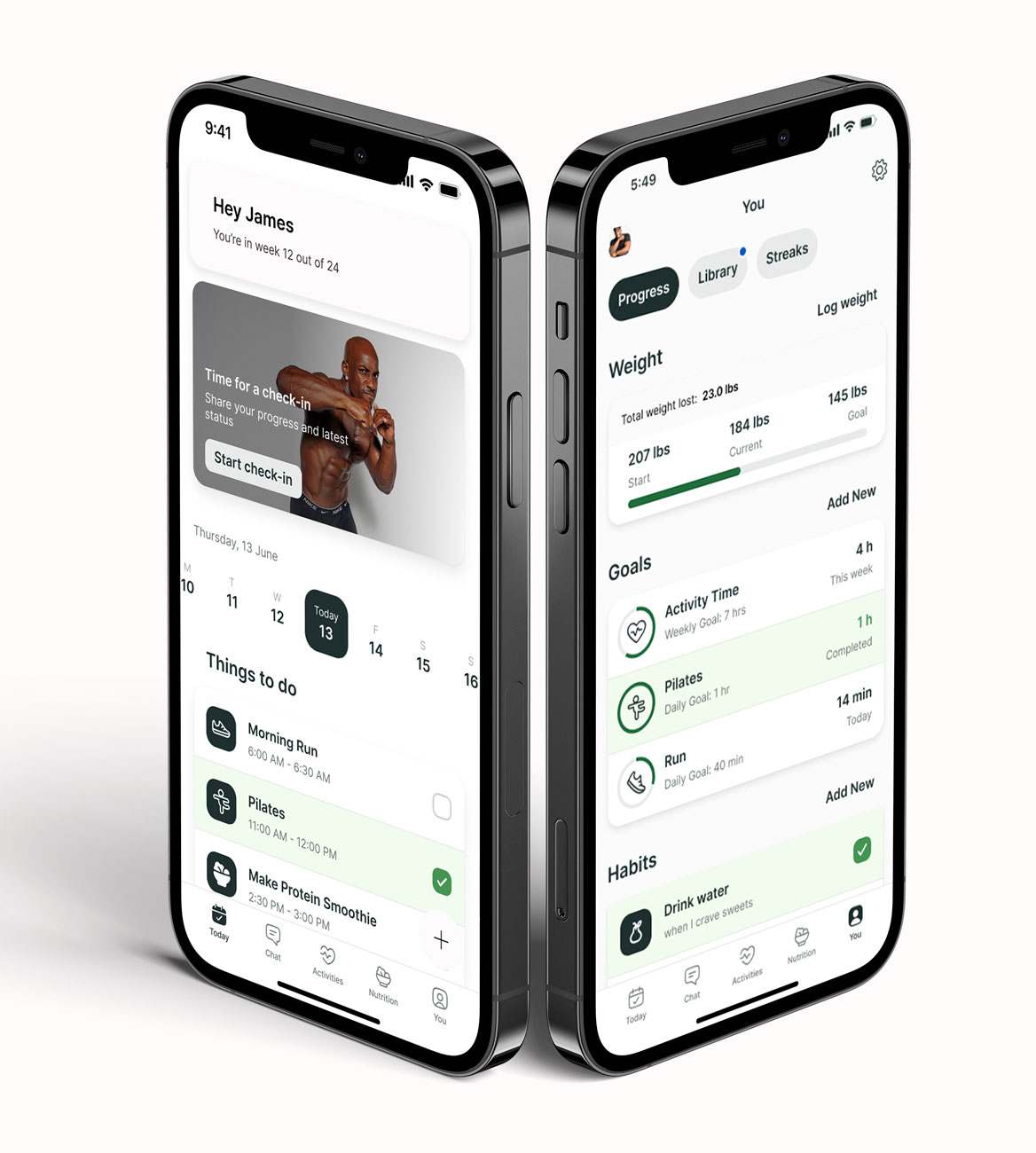 A mockup of the coaching app showcasing the features.