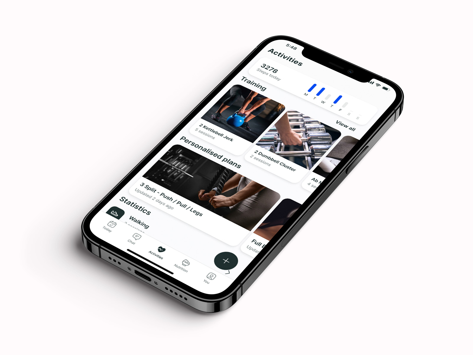 Another mockup of the coaching app showcasing more features.
